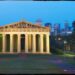 The Nashville Parthenon with downtown Nashville in the background