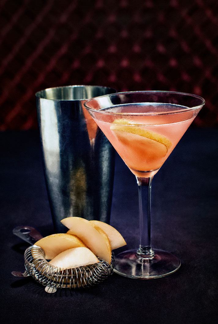 A Pink Apple Martini Craft Cocktail