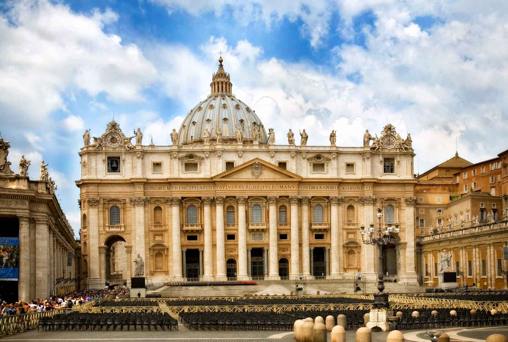 photo of the front of St. Peter's Basilica