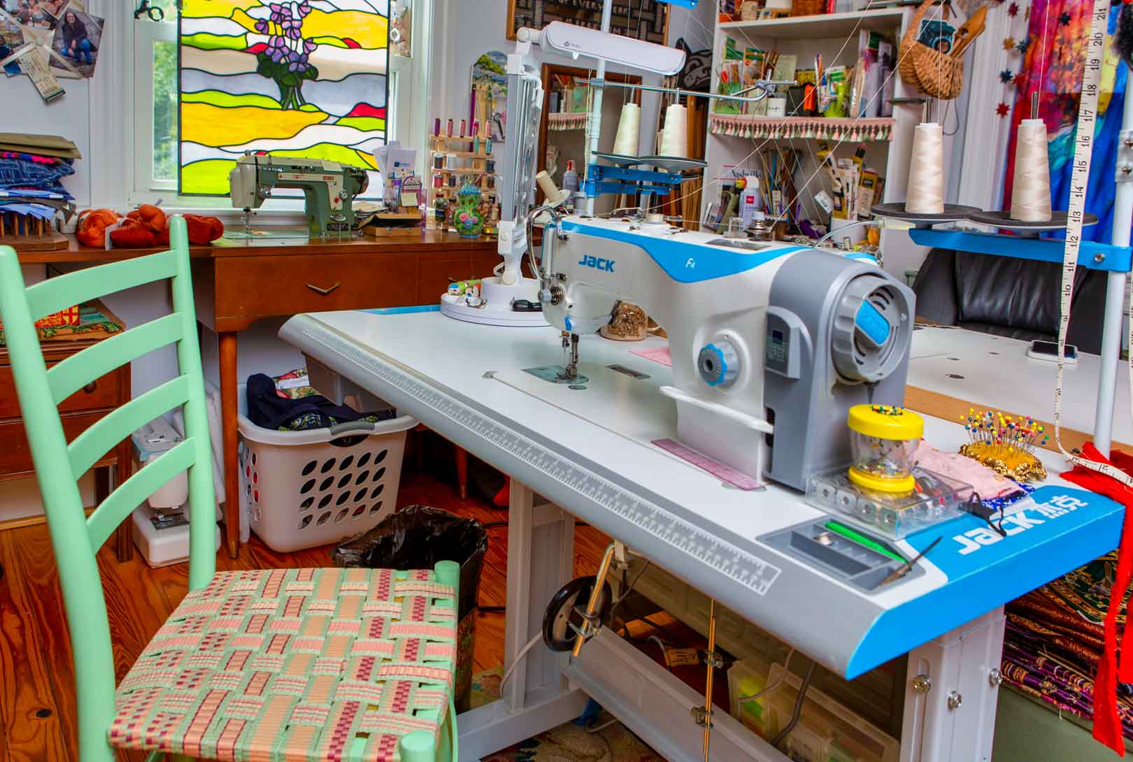 A Home Sewing Studio With A Jack Industrial Sewing Machine