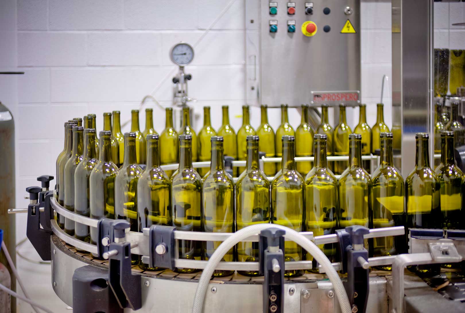 Moving Bottles With An Automated Filling Machine