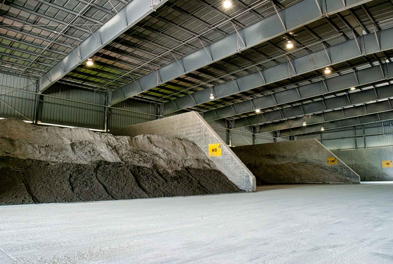 metal warehouse quarry with clay and sand