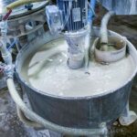 mixer troth with ceramic glaze in tile factory