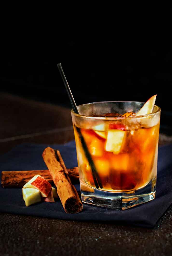 An Apple Old Fashioned Specialty Bourbon Cocktail