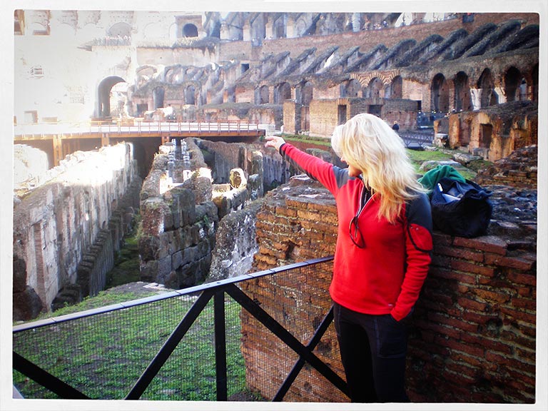 Payge McMahon at the Colosseum in Italy